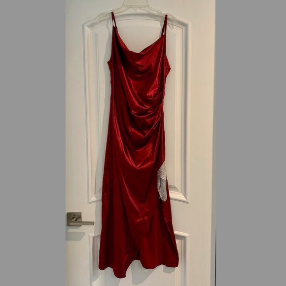 Shein Red Satin Maxi Dress - Picture 1 of 7
